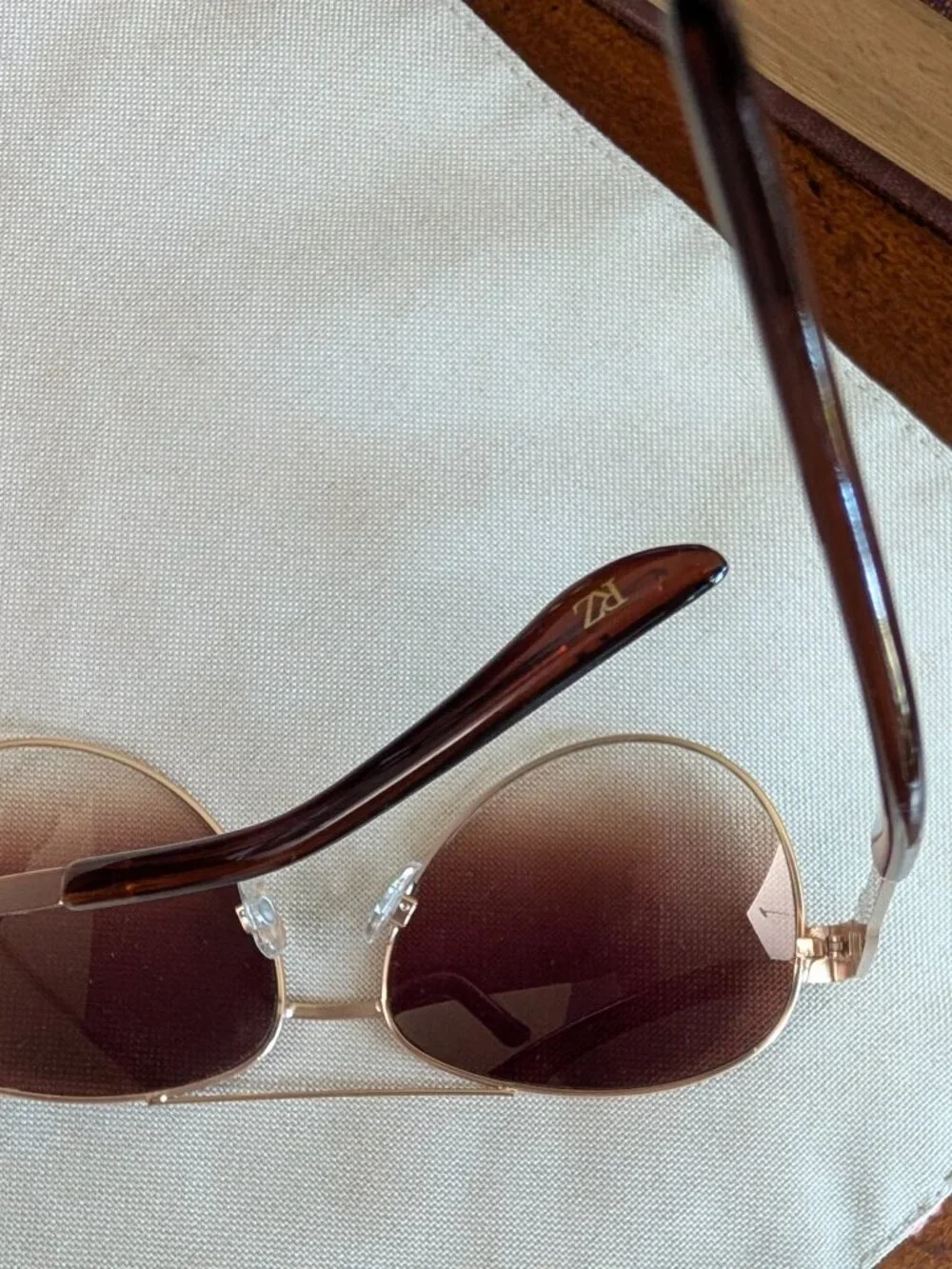 Rachel Zoe RZ Cleo Gold Frame Aviator Sunglasses
